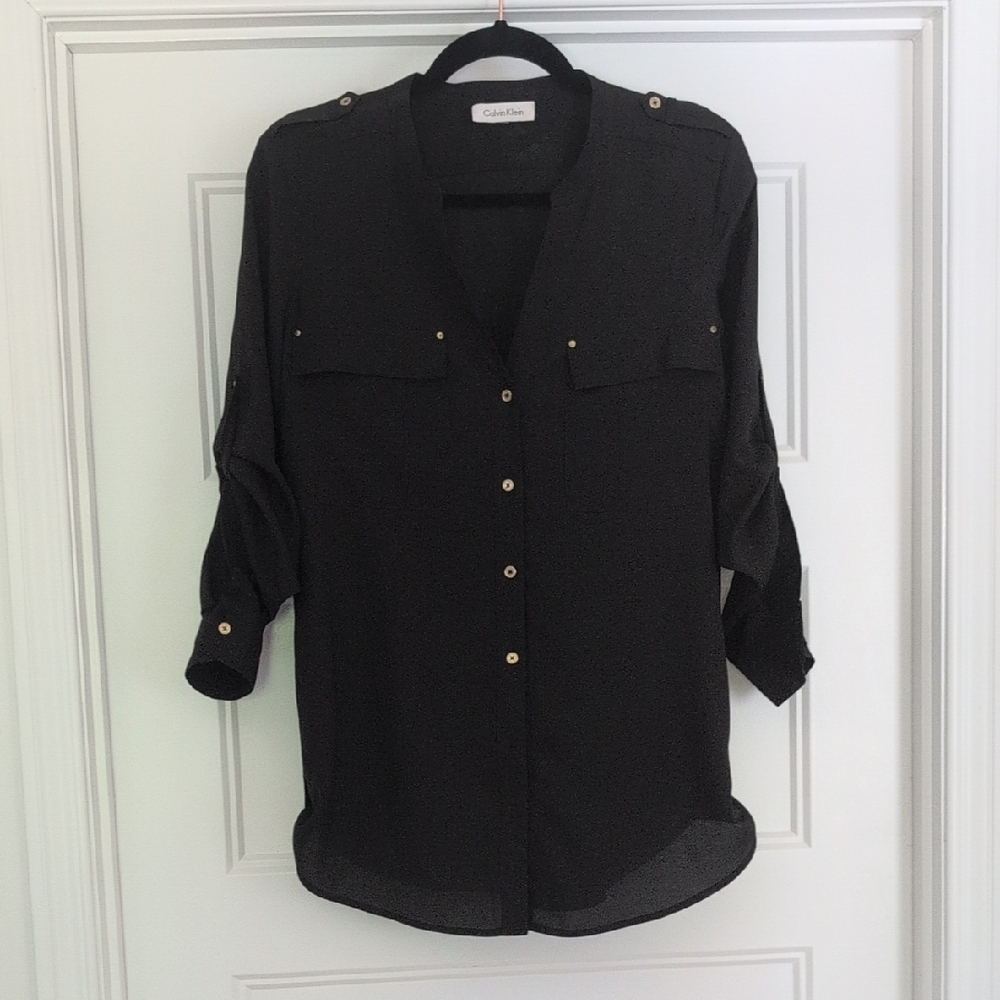 Calvin Klein Men's Black Button Down Shirt